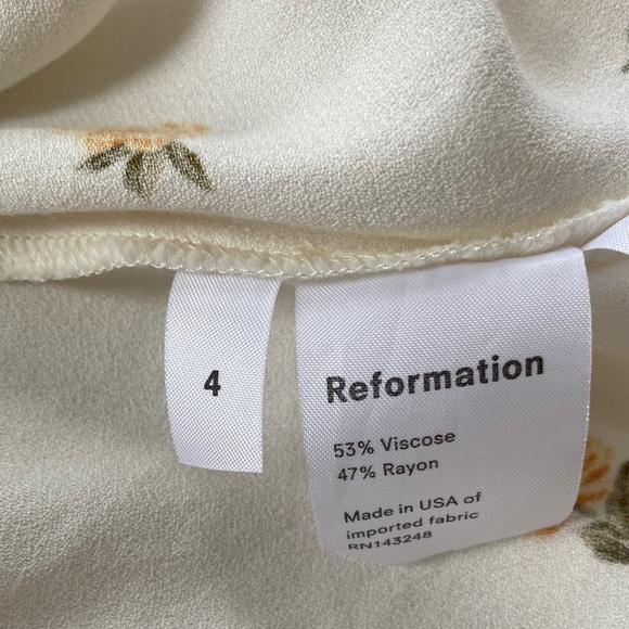 Reformation Yellow Frankfort Tie Midi Floral Sundress - size 4 - Picture 9 of 9